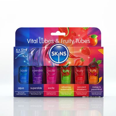Skins 12ml Sampler Tubes - Vital & Fruity Lubes 6 Pack