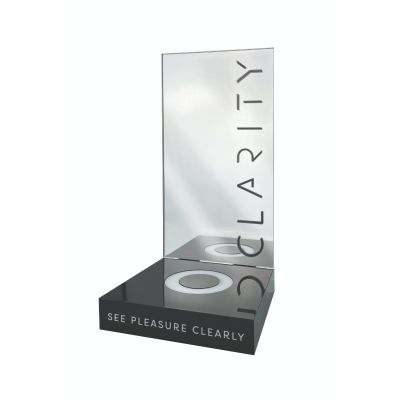 Clarity - Light Up Mirrored Display - POS - Powered via mains cable or optional battery pack (batteries not included)